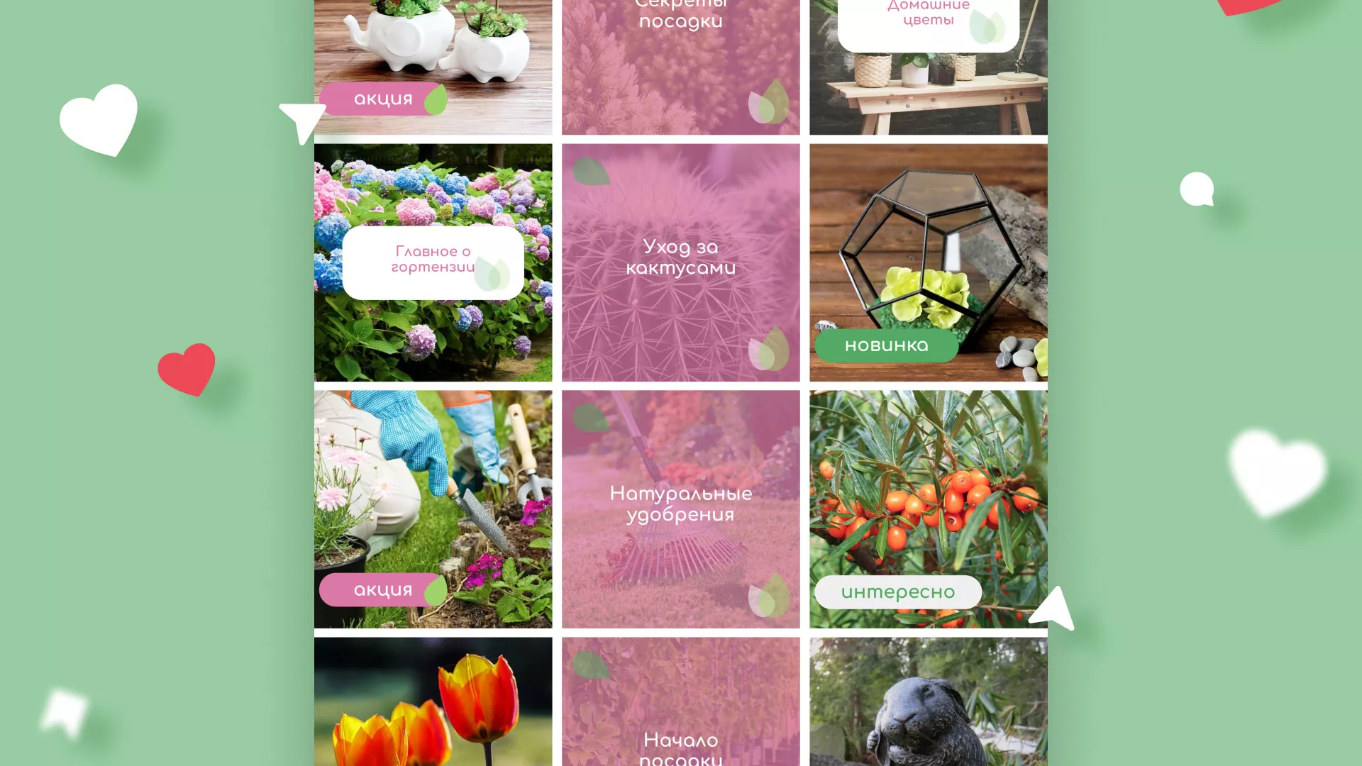 Разработка оформления профиля Instagram для магазина «Floraint» в Шилке