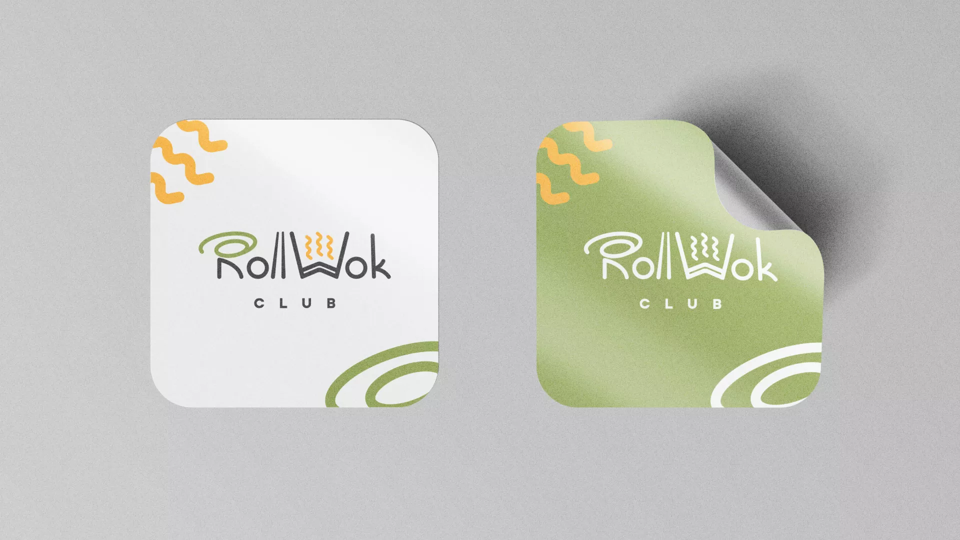 Разработка логотипа и фирменного стиля суши-бара «Roll Wok Club» в Шилке